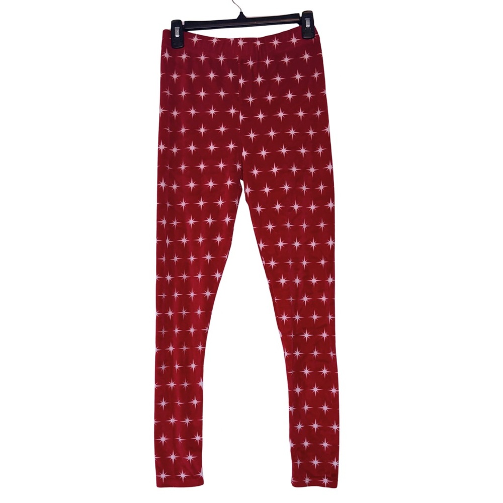 Merry Moments Women's Red Star Patterned Pajama Leggings